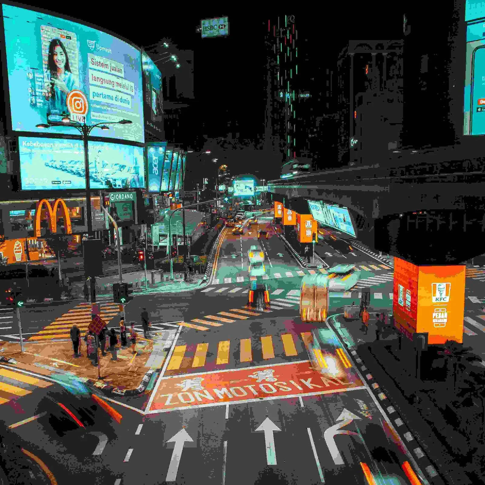 Billboard advertising in a busy urban area